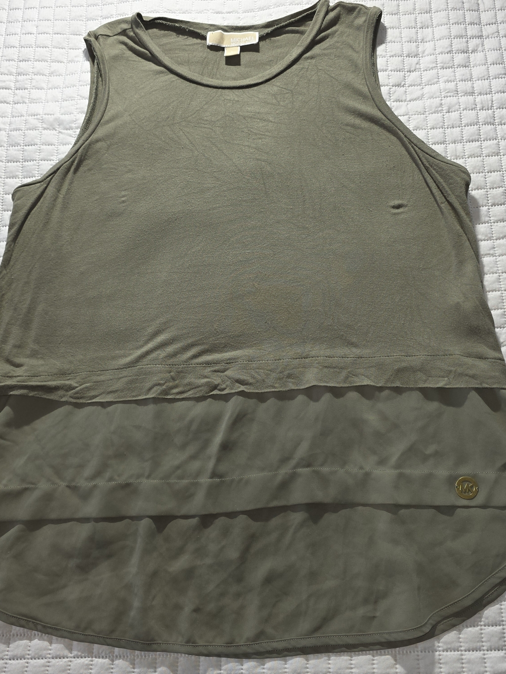 Michael Kors Olive Layered Tank Top